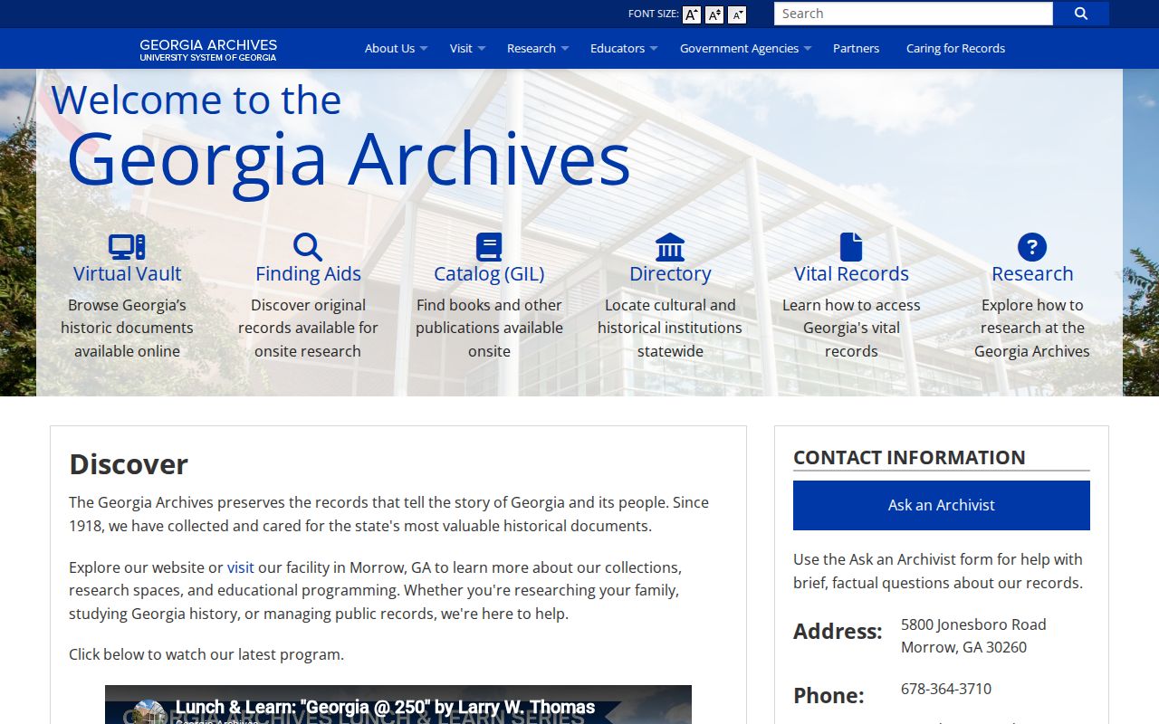 Roswell public records research at Georgia Archives
